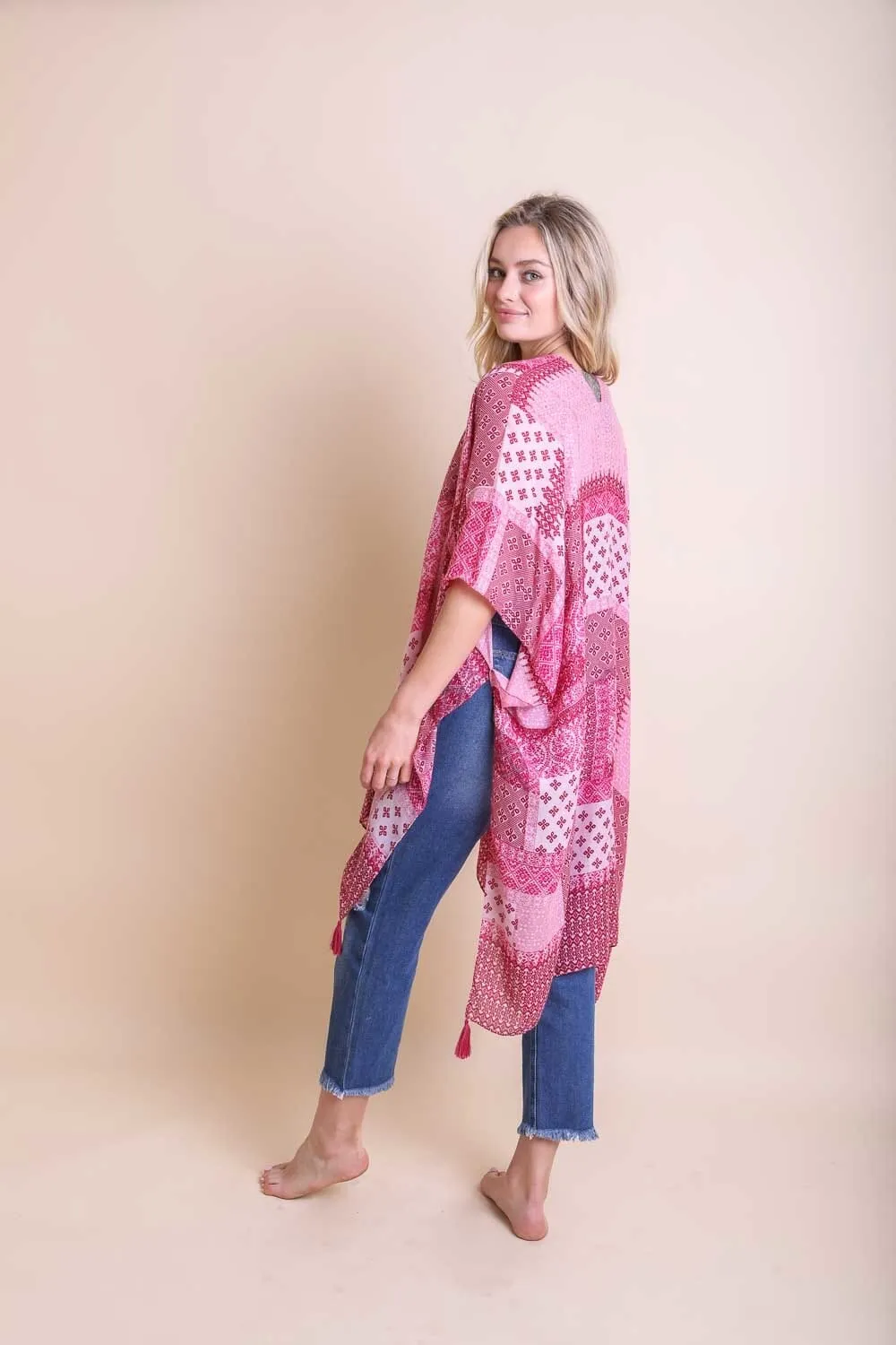 Color Graded Patchwork Kimono