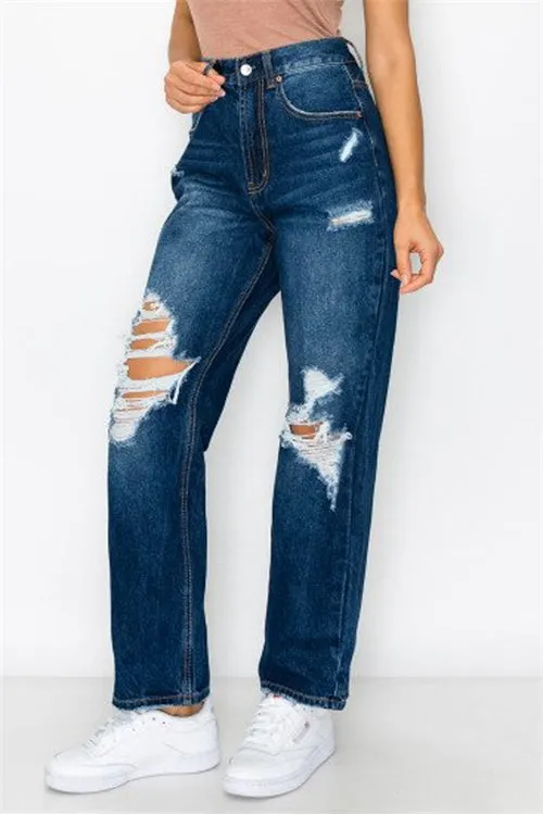 COTTON RIGID 90'S BAGGY STRAIGHT JEAN-4-4-4