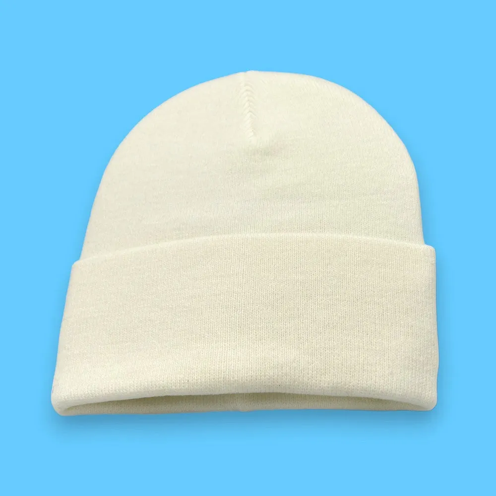 Cream Knit Hat