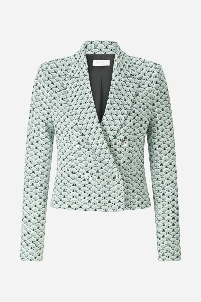 Cropped-Blazer mit Jacquard-Muster