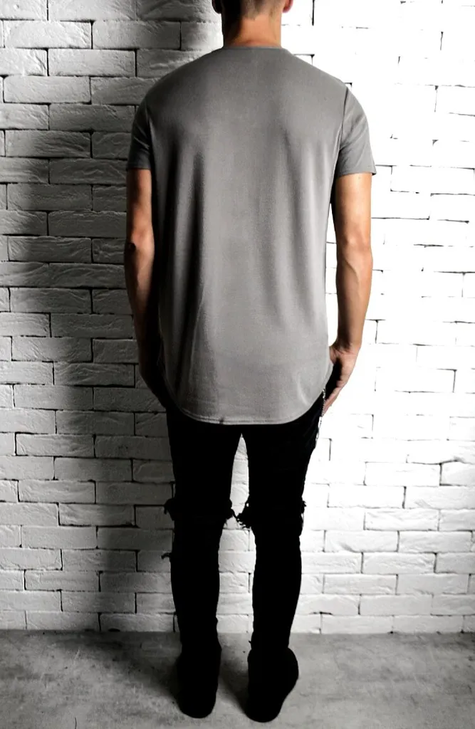 Curve Hem T-Shirt - Taupe