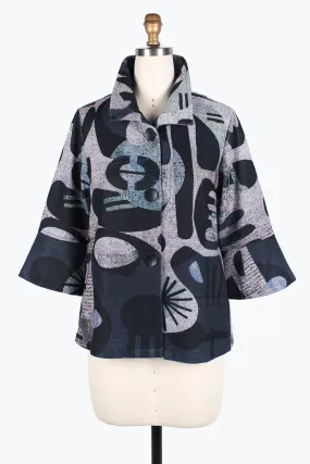 Damee Abstract Art Jacket 4821-Gry