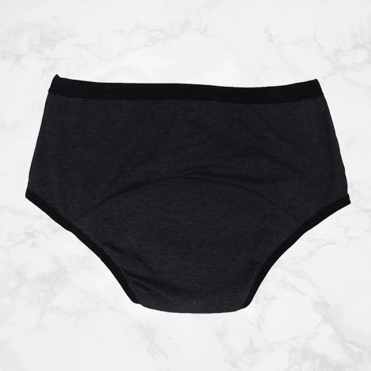 Dark Grey Reusable Period Underwear with Antimicrobial Lining - Leakproof & Pad-Free