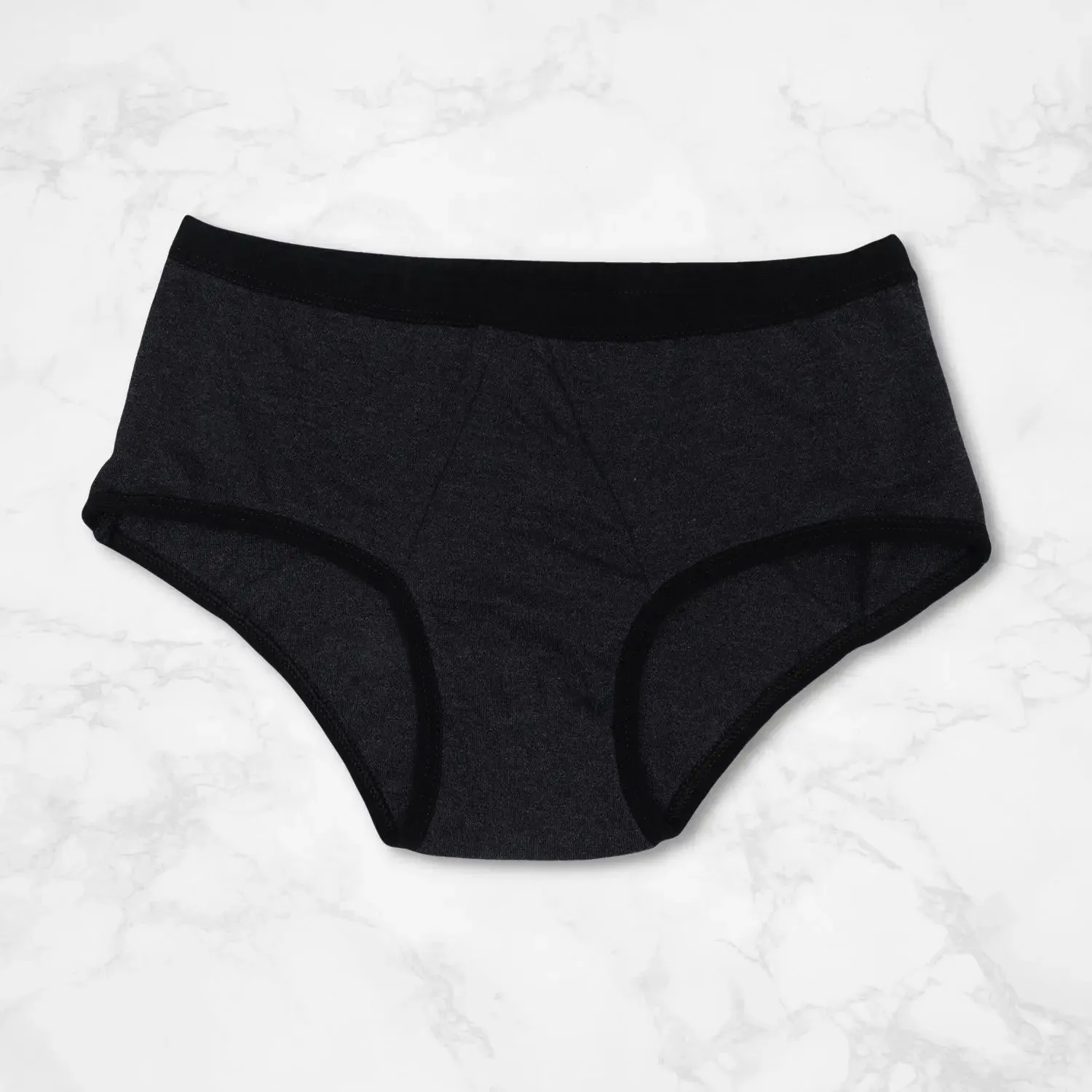 Dark Grey Reusable Period Underwear with Antimicrobial Lining - Leakproof & Pad-Free