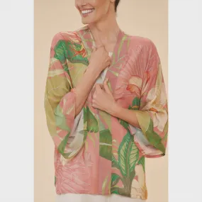 Delicate Tropical Kimono Jacket Candy