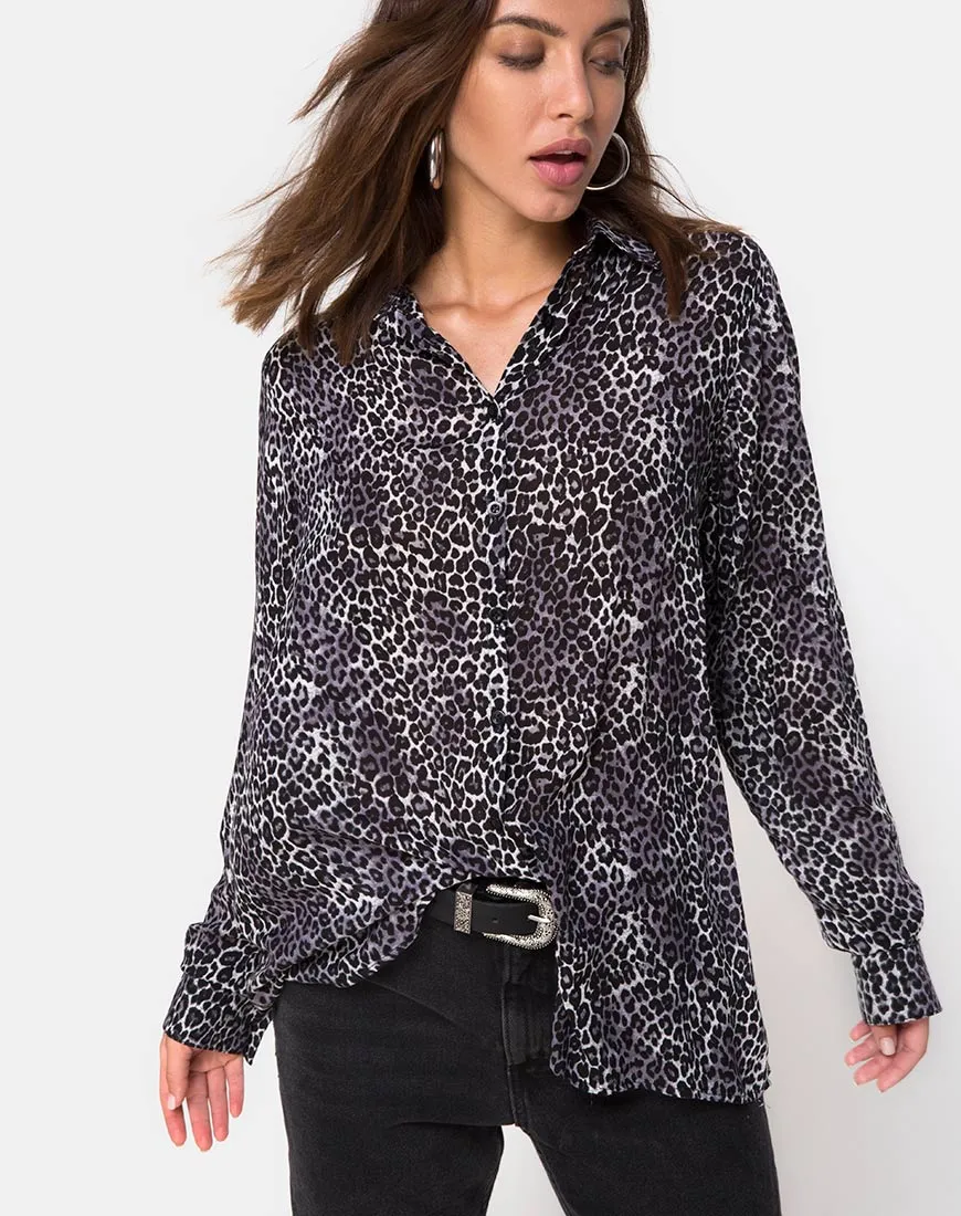 Disam Shirt in Rar Leopard Grey