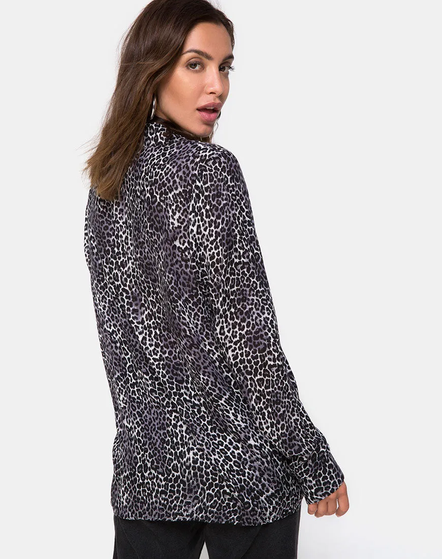 Disam Shirt in Rar Leopard Grey