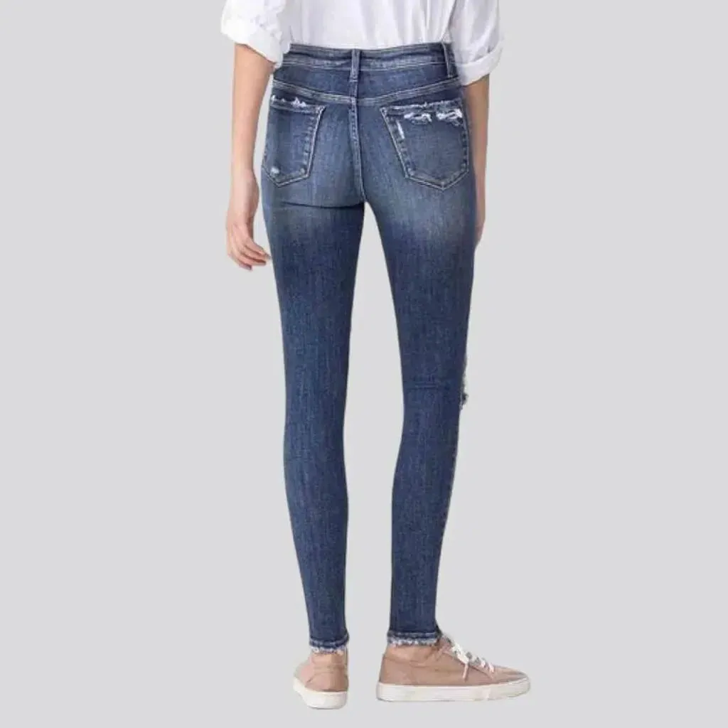 Distressed skinny jeans
 for women