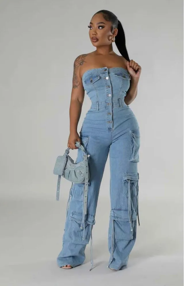 EAT EM UP | Stretch Denim Jumpsuit