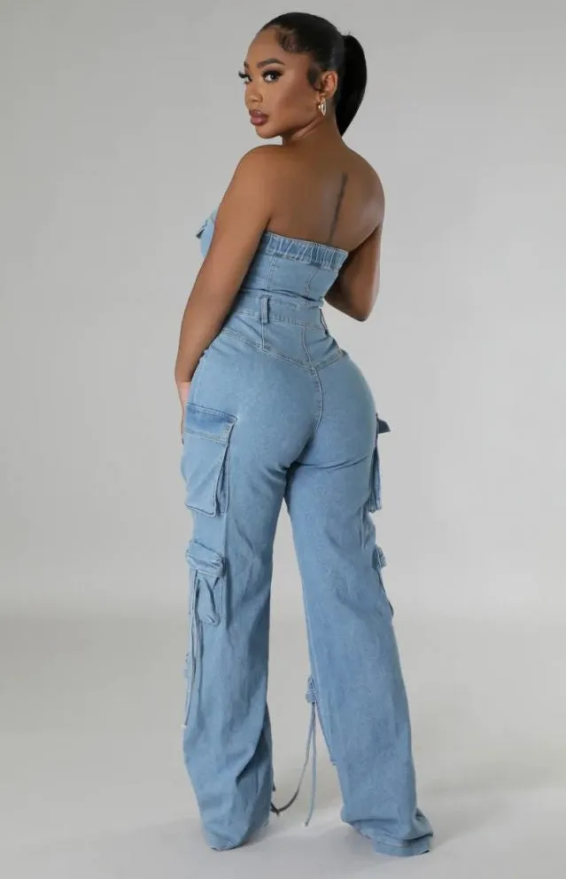 EAT EM UP | Stretch Denim Jumpsuit