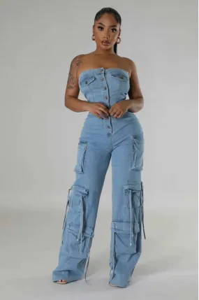 EAT EM UP | Stretch Denim Jumpsuit