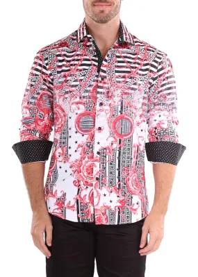 Egyptian Nights Red Long Sleeve Dress Shirt