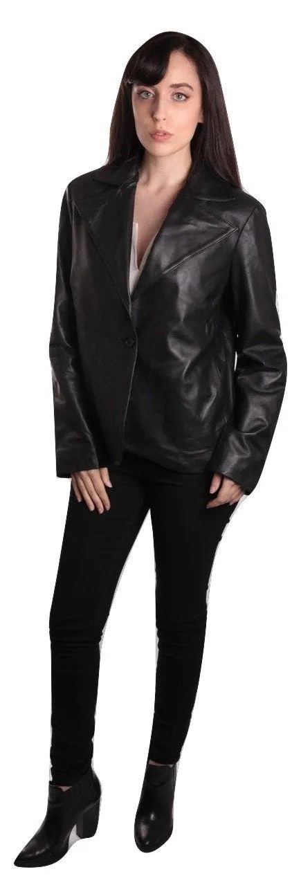 Ella Womens Leather Blazer