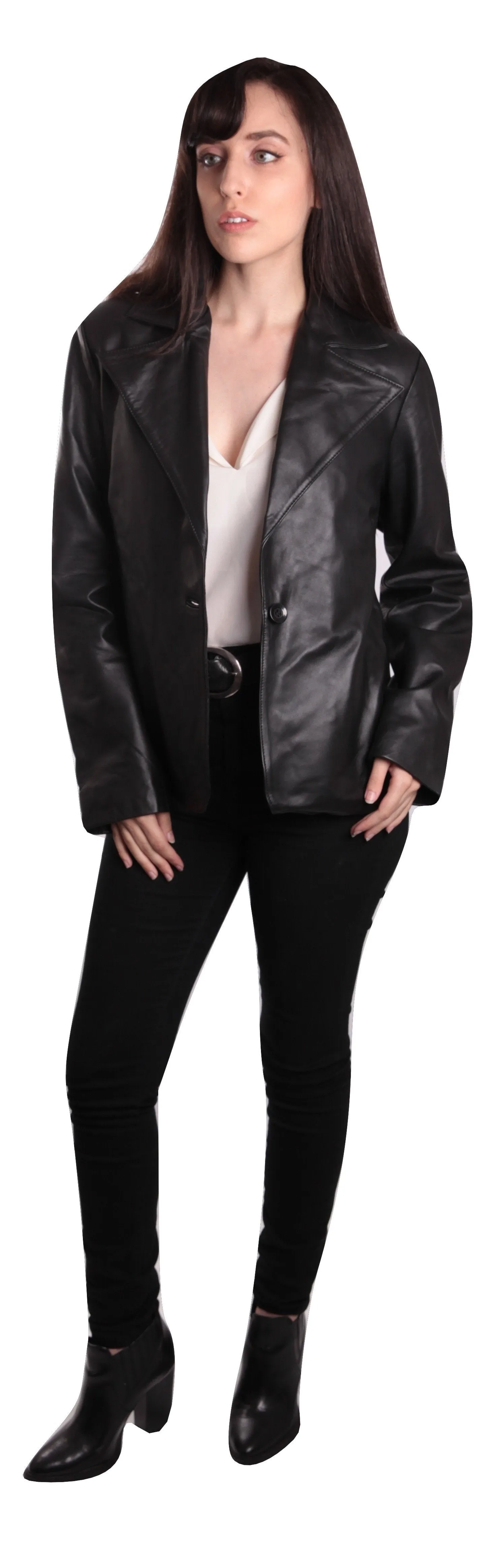 Ella Womens Leather Blazer