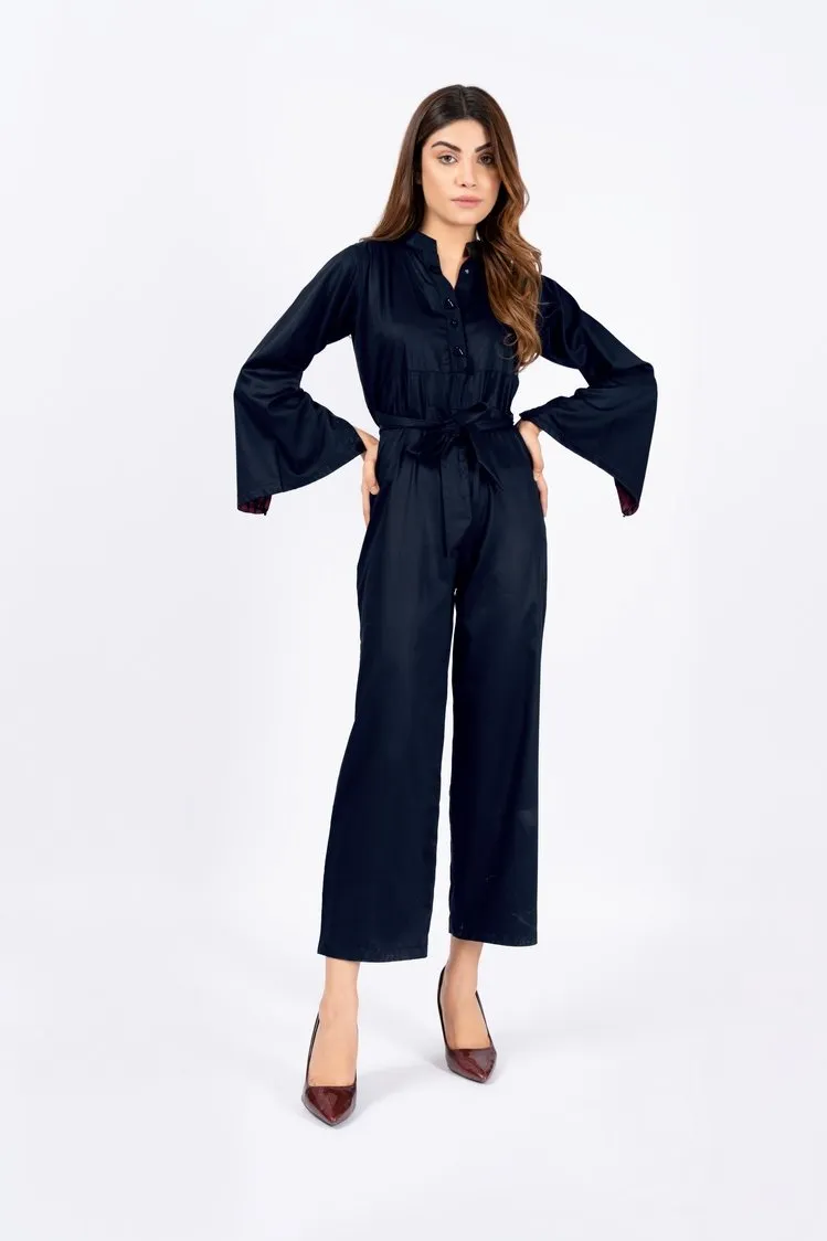 Ellena - Blue Belted Jumpsuit