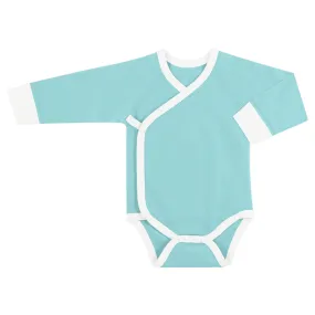 Endanzoo Organic Long Sleeve Kimono Onesie - Aqua