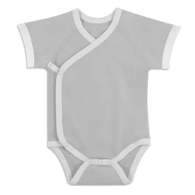 Endanzoo Organic Short Sleeve Kimono Onesie - Grey