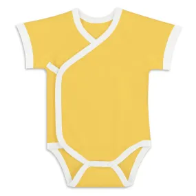 Endanzoo Organic Short Sleeve Kimono Onesie - Yellow