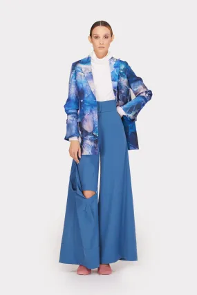 Fashion Blazer Abstract Watercolor Blue