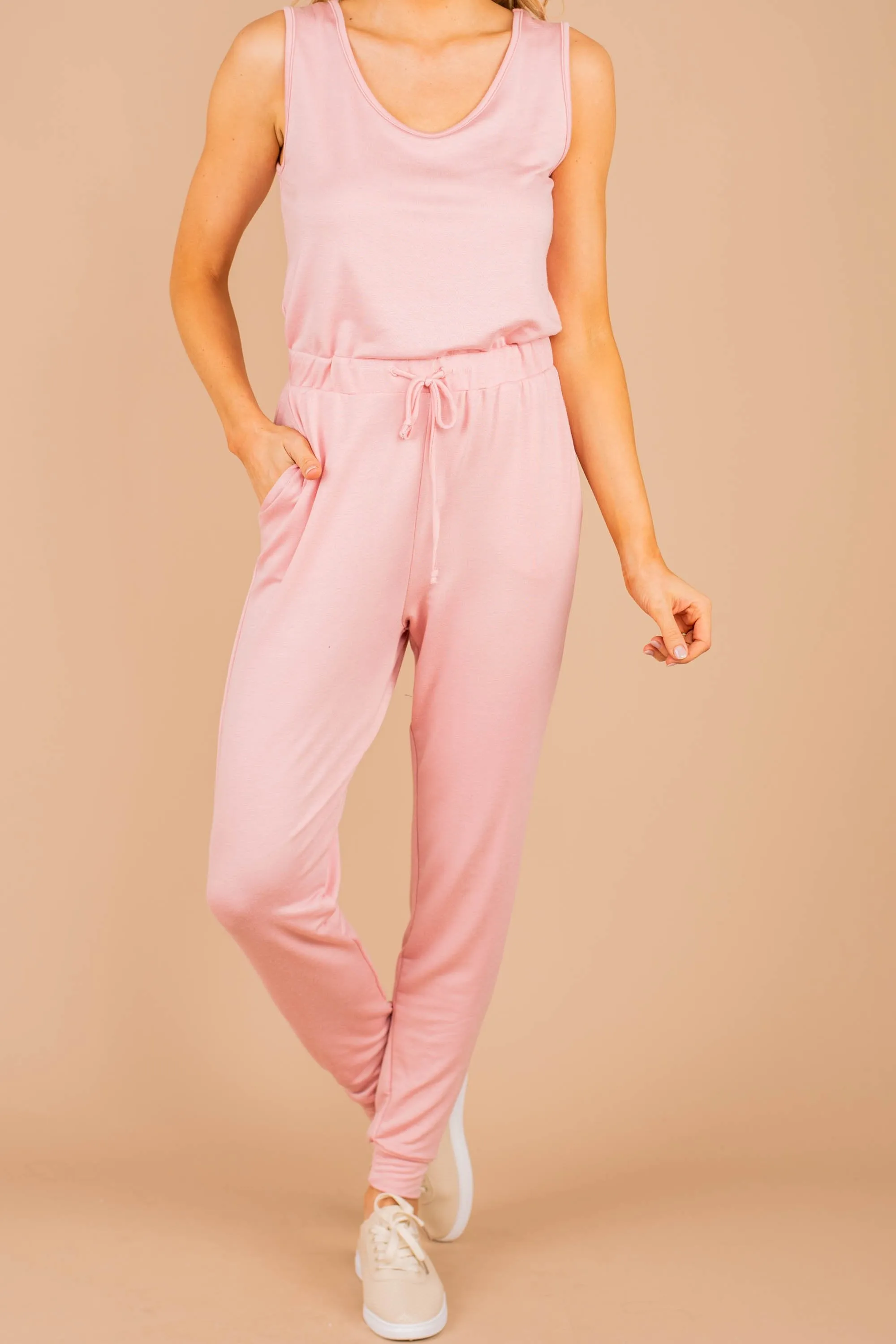 Feeling Closer To You Baby Pink Jumpsuit