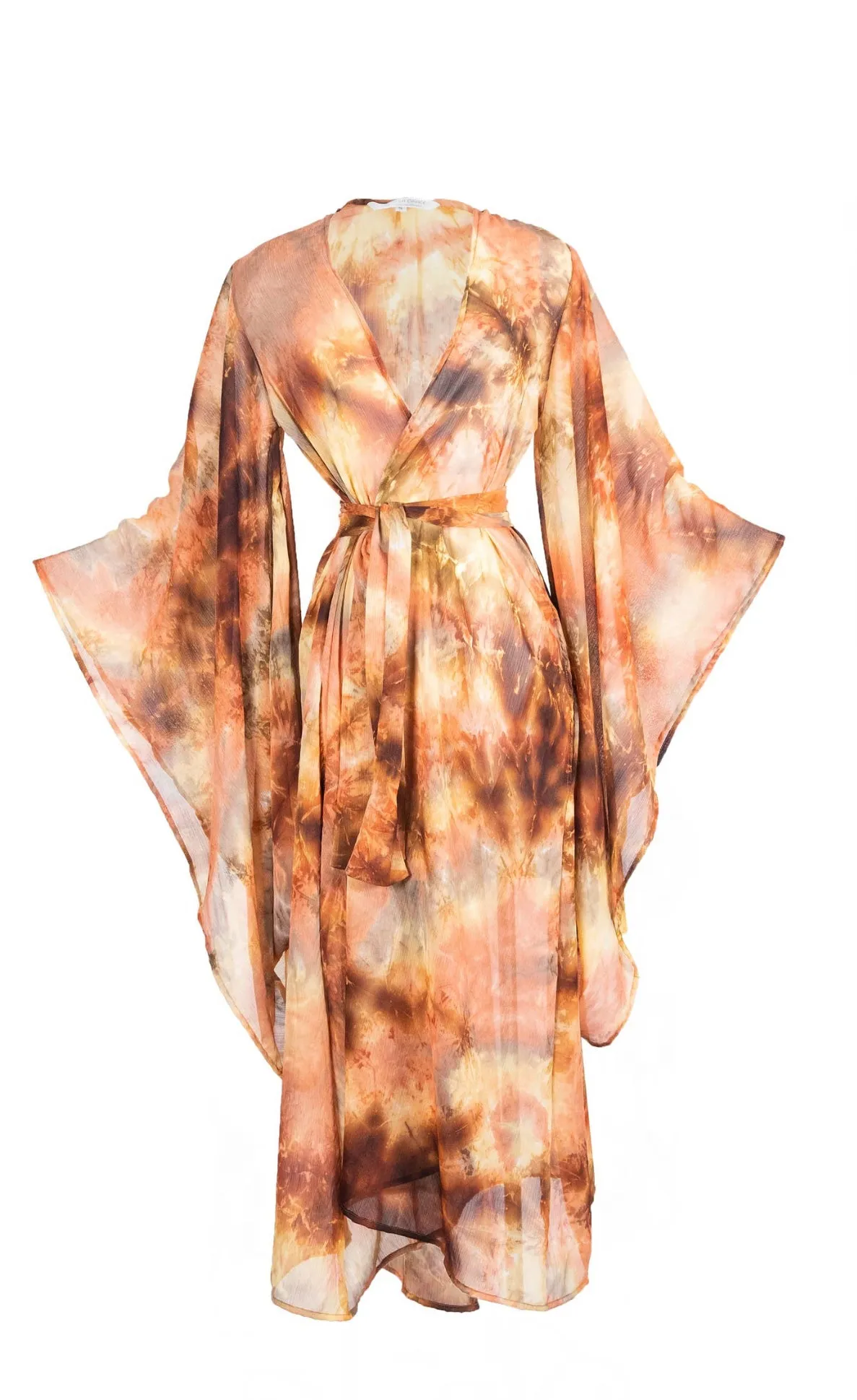 Fire Signs Tie Dye Chiffon Kimono