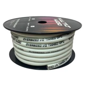 Full Tilt 1/0 WHITE 50' Tinned OFC Oxygen Free Copper Power/Ground Cable/Wire