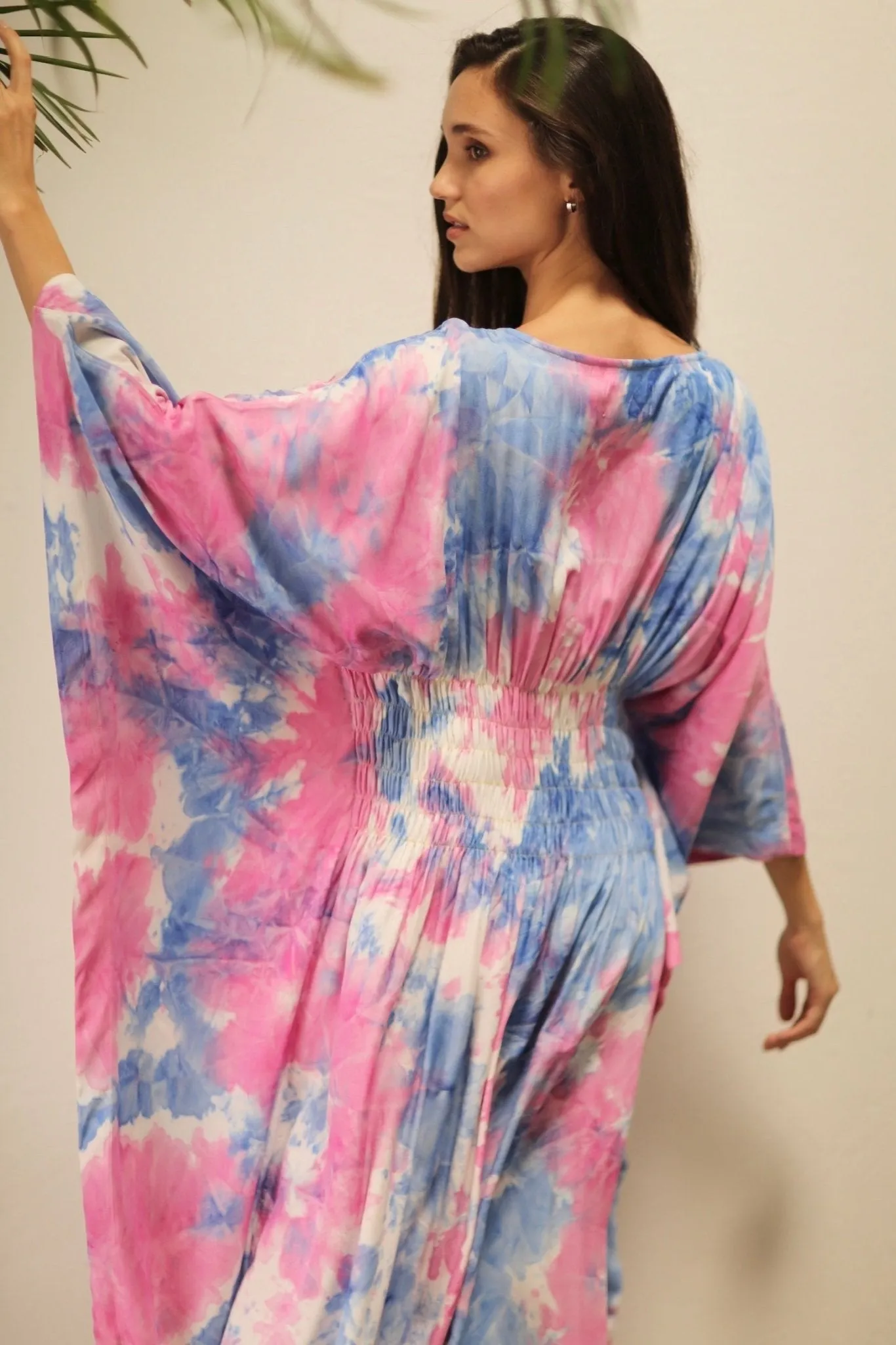 HECATE TWIN BLUE PINK KAFTAN DRESS