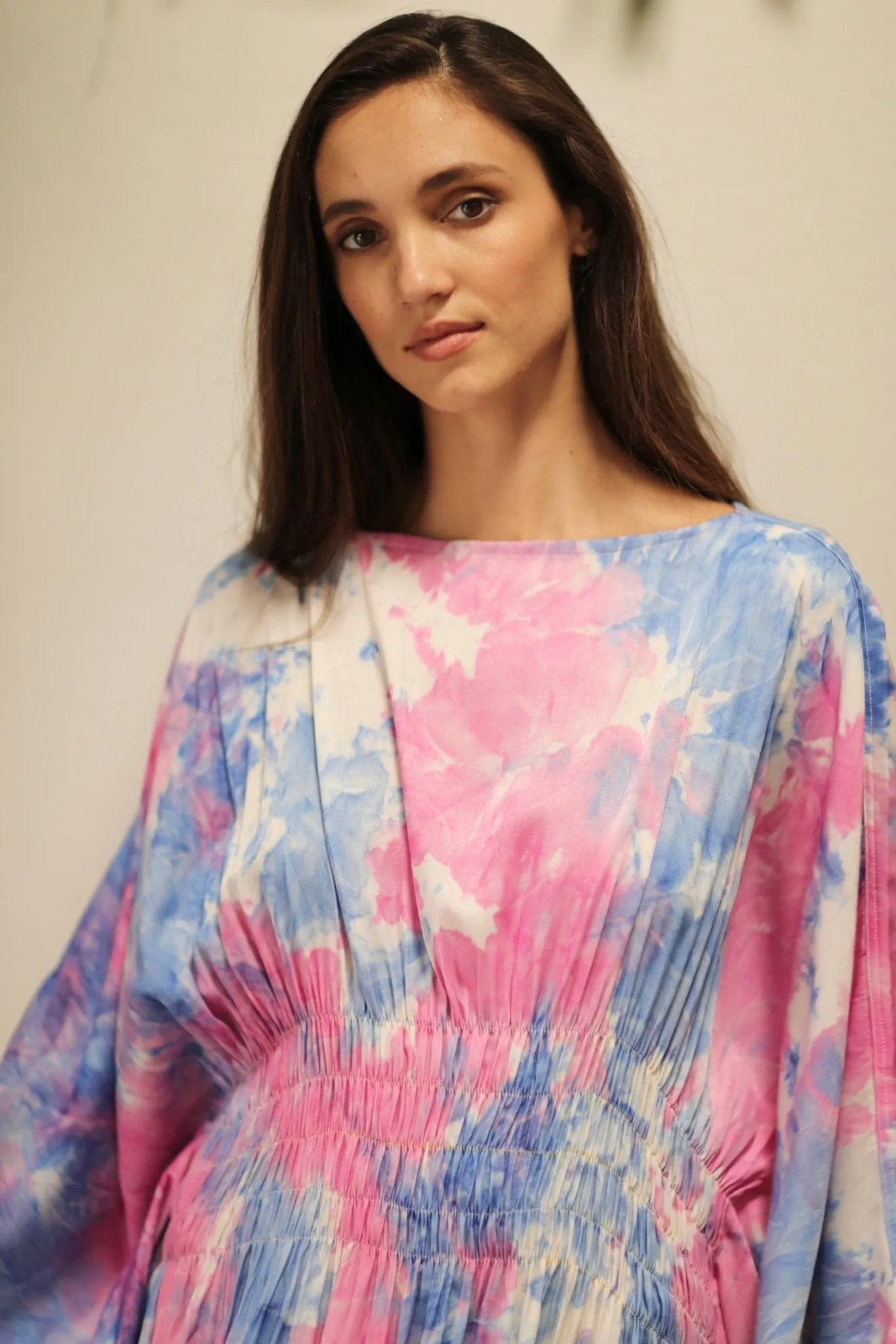 HECATE TWIN BLUE PINK KAFTAN DRESS