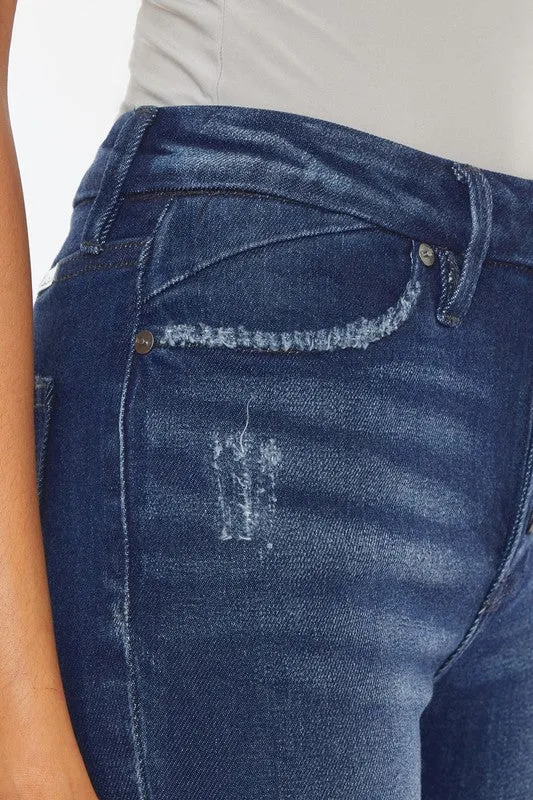 High Rise Piecing Detail Super Skinny Jeans