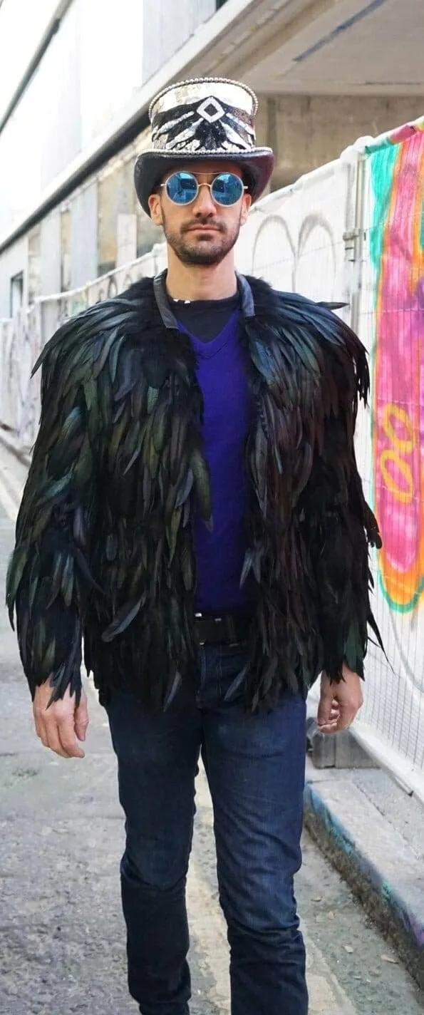 His Bespoke Feather Coat