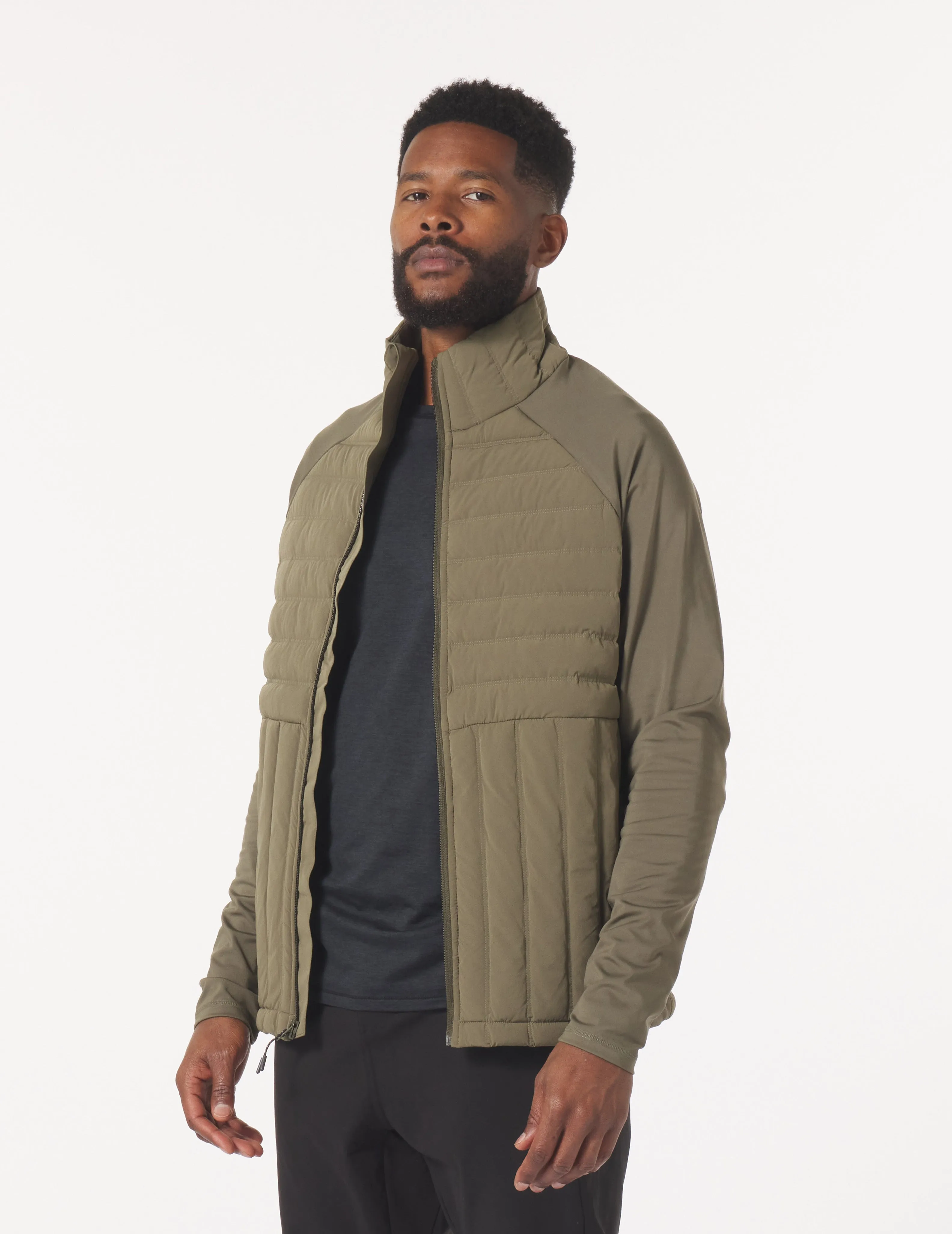 Hybrid Puffer Jacket: Moss