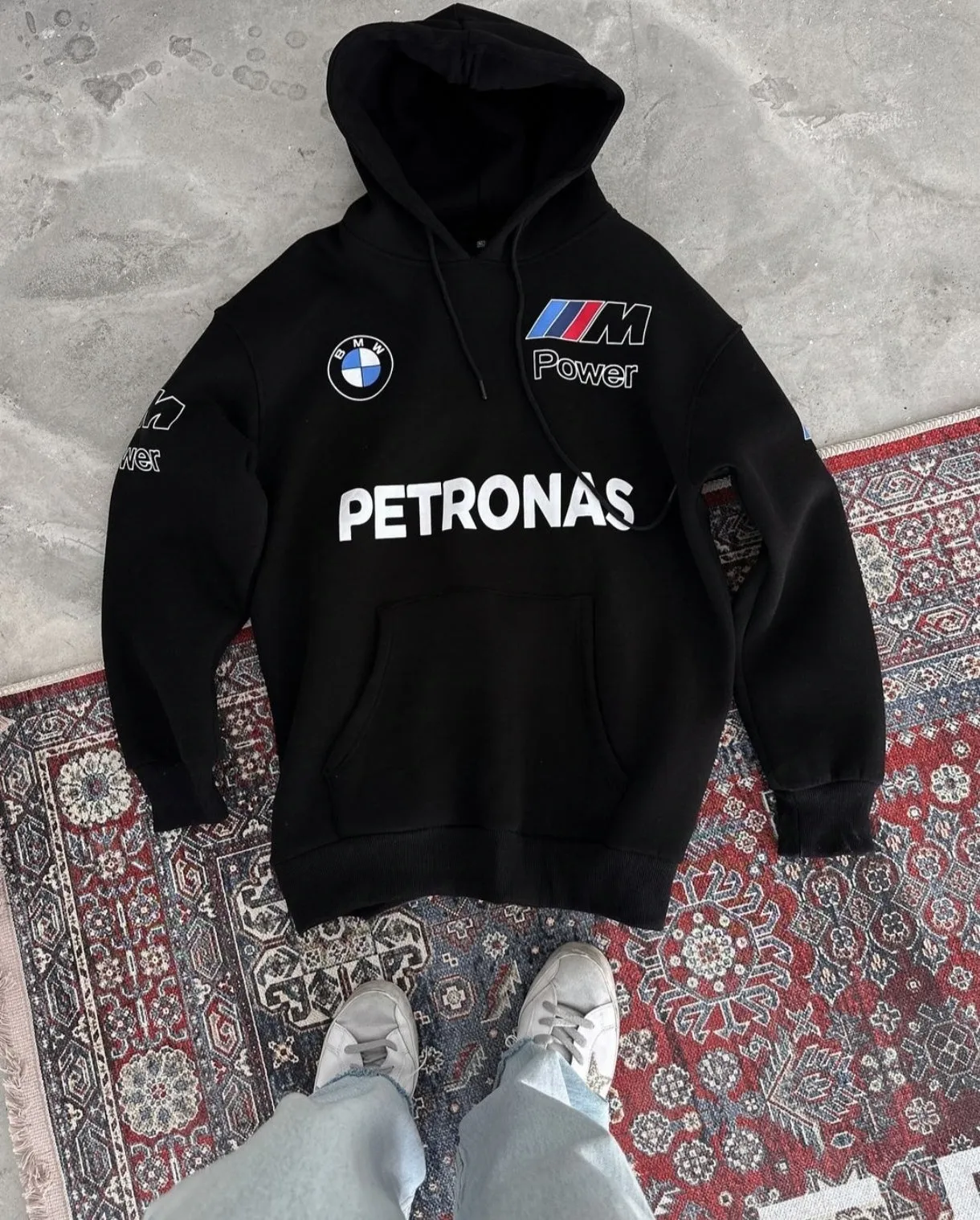 Inclusive Fashion BMW Graphic Printed Oversized Fleece Hoodie For Mens Clothes Online