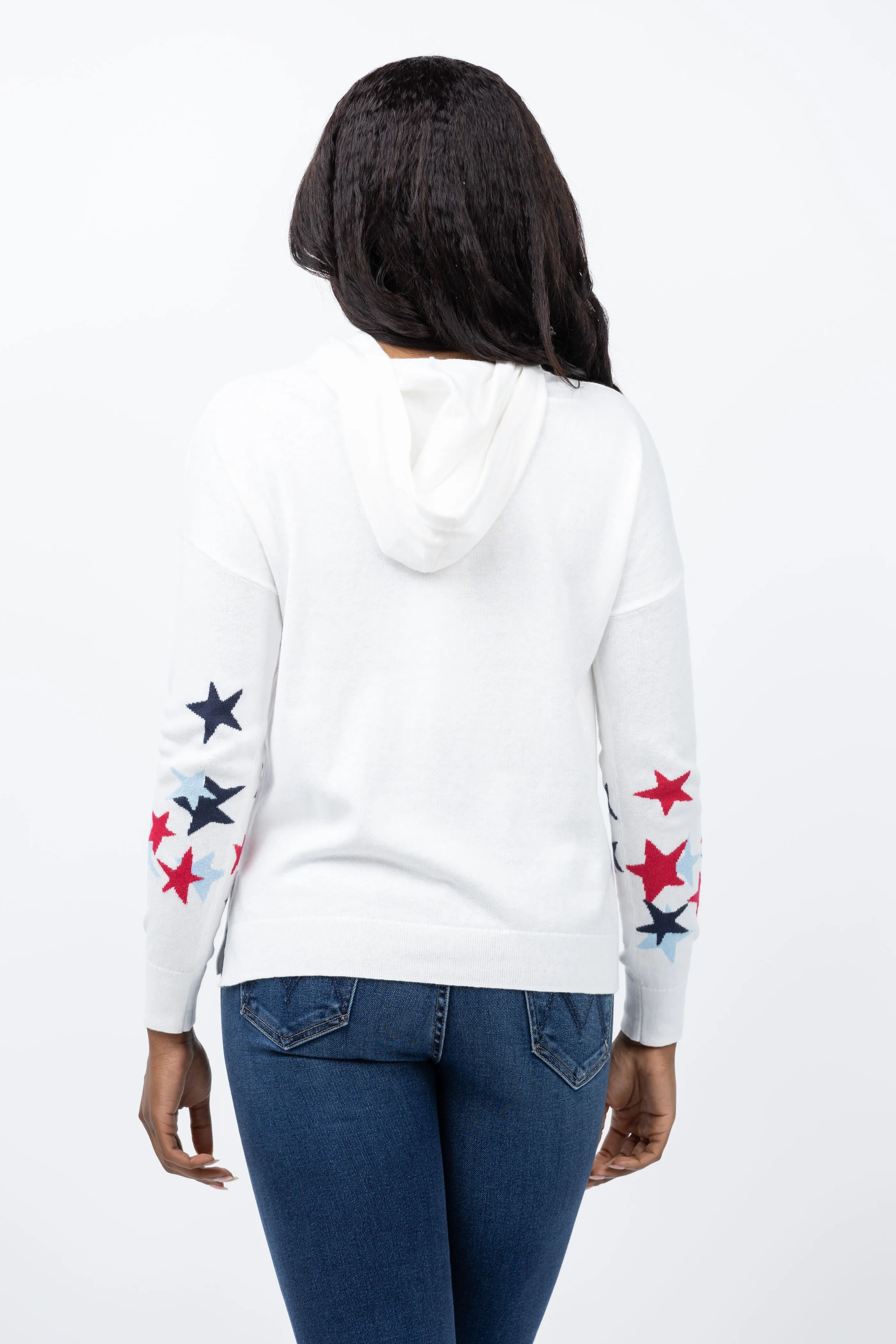 J Society Multi Star Hoodie in White