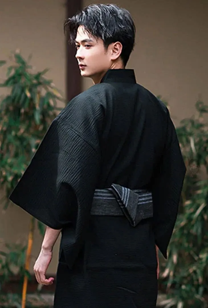 Japanese Kimono Cosplay Men Black