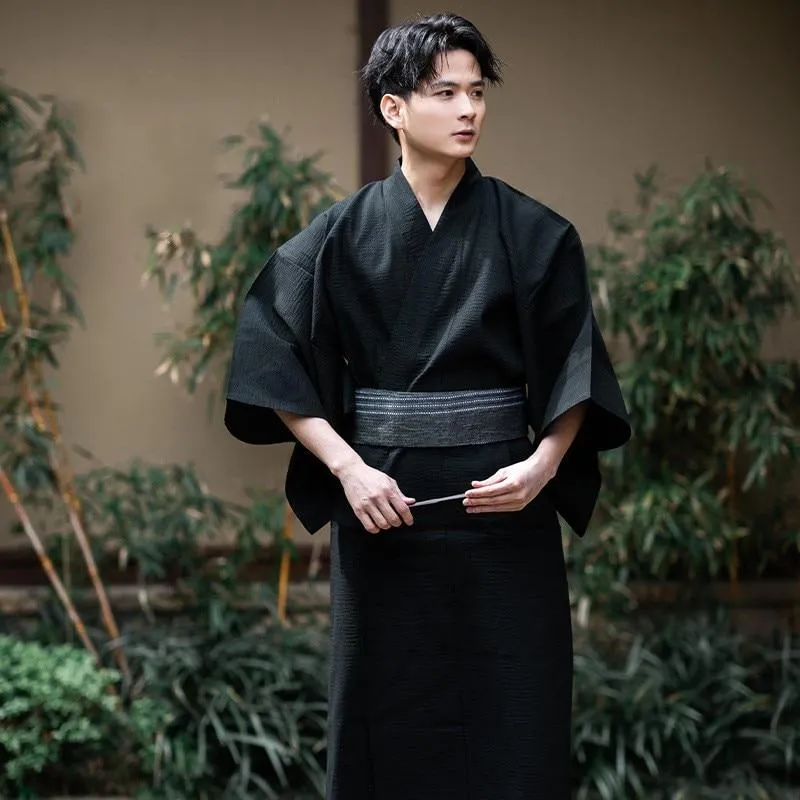 Japanese Kimono Cosplay Men Black