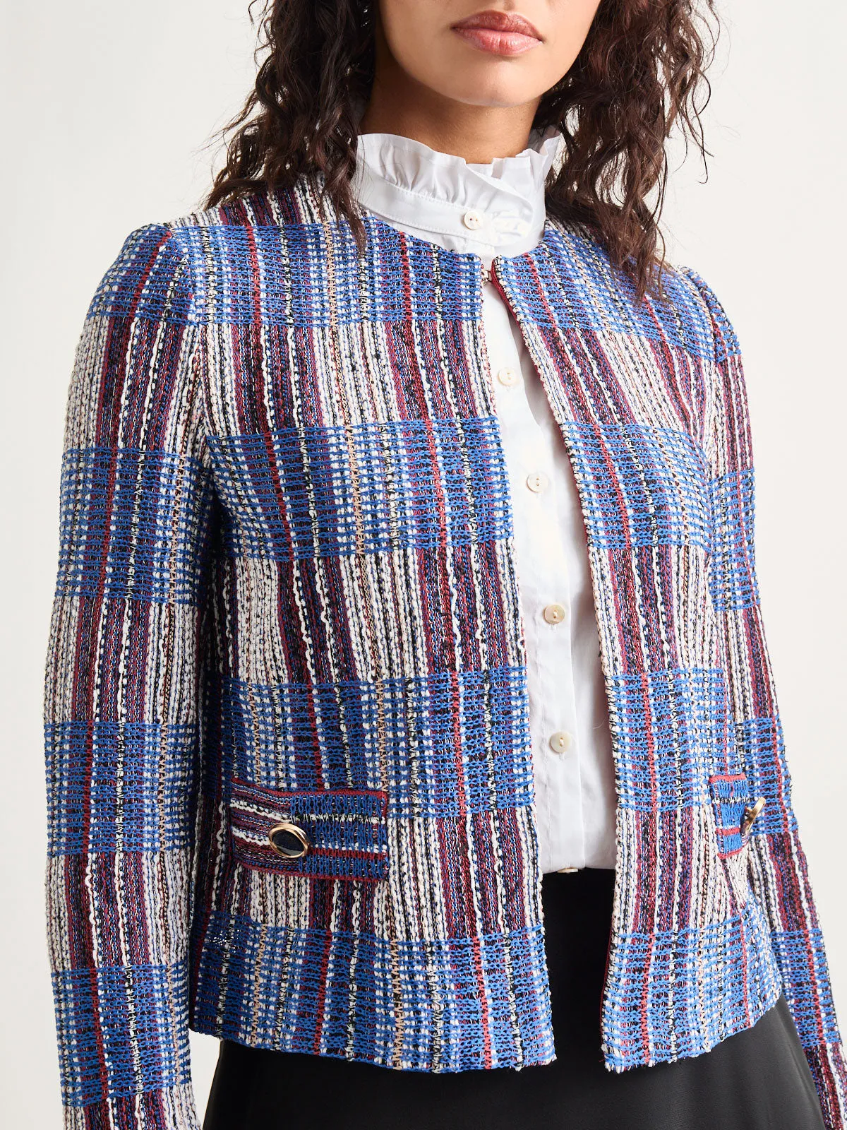 Jewel Neck Tweed Jacket