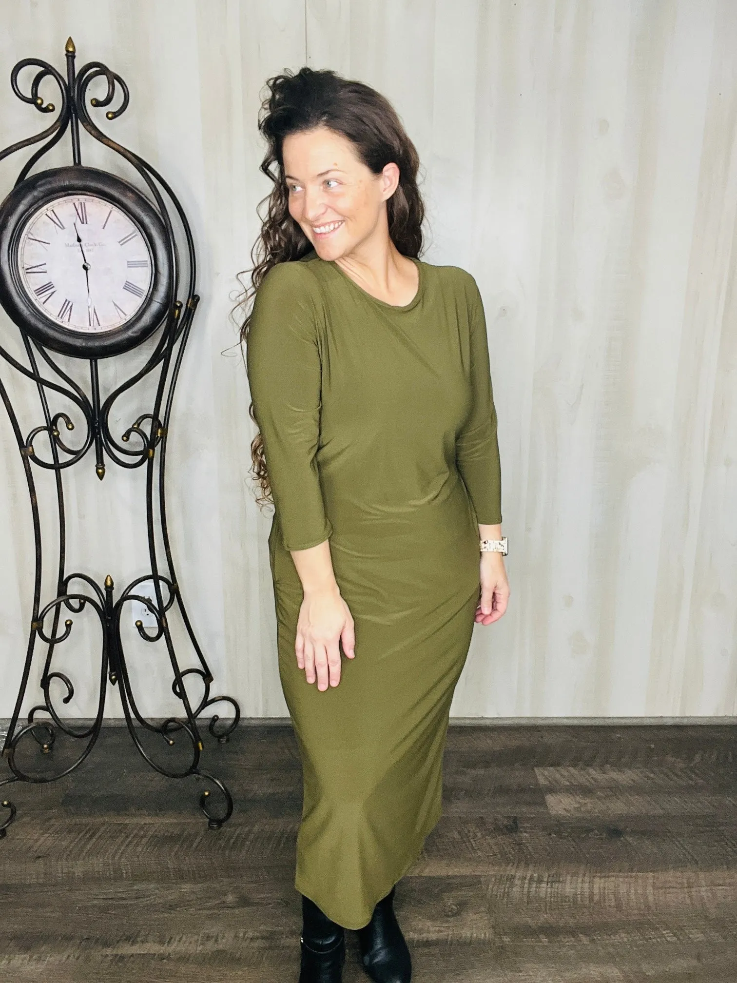 Joy Layering Dress-Olive