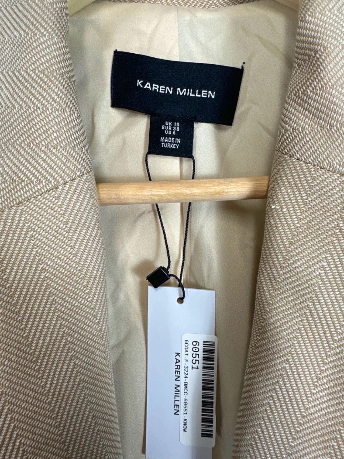 Karen Millen Beige Textured Blazer UK 10