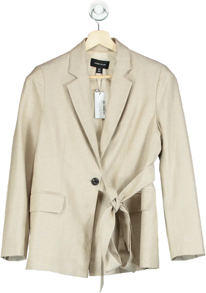 Karen Millen Beige Textured Blazer UK 10