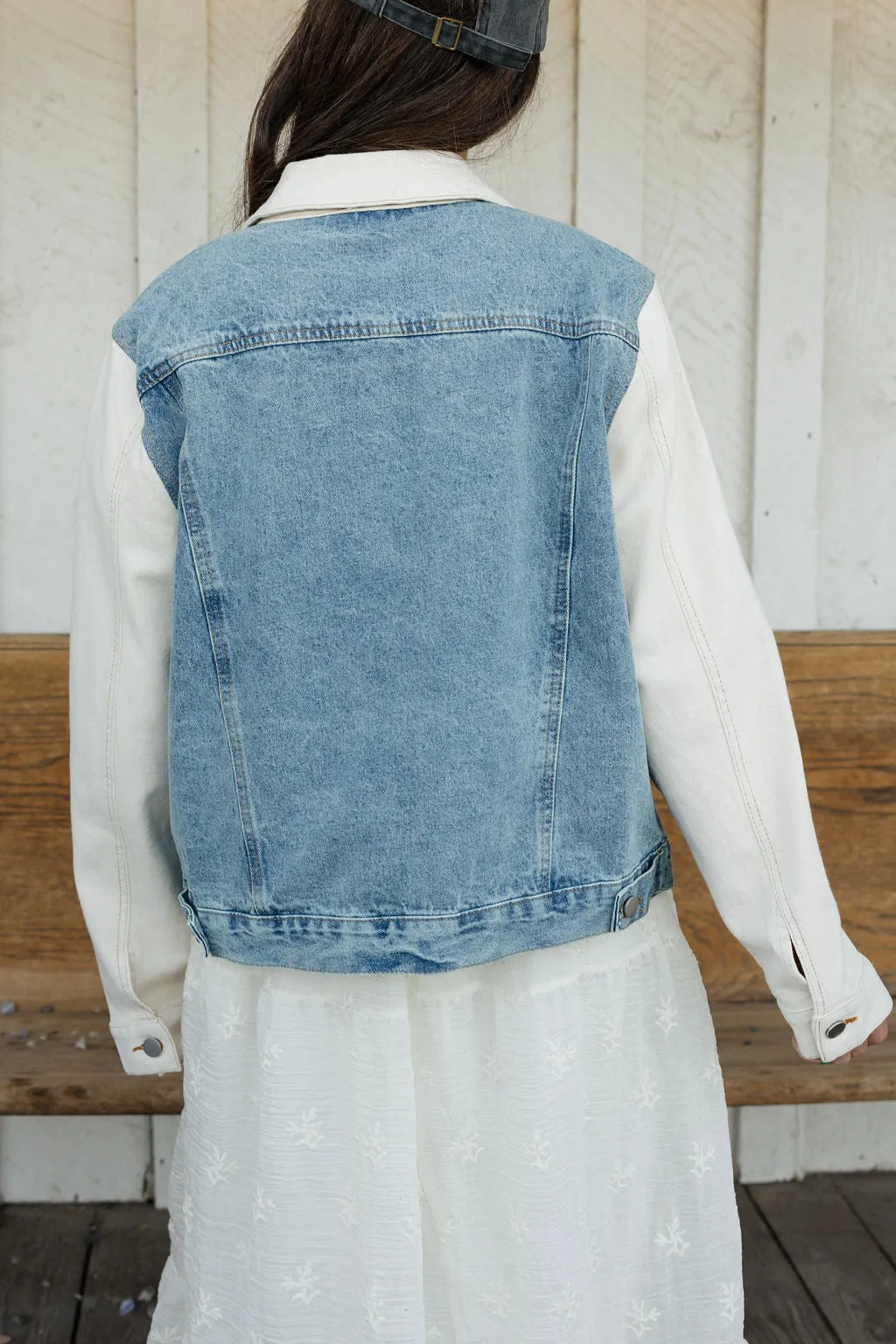 Karrie Jacket-Denim/Off White