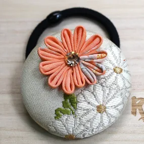 Kimono Silk Flower Hair Tie | Chrysanthemum