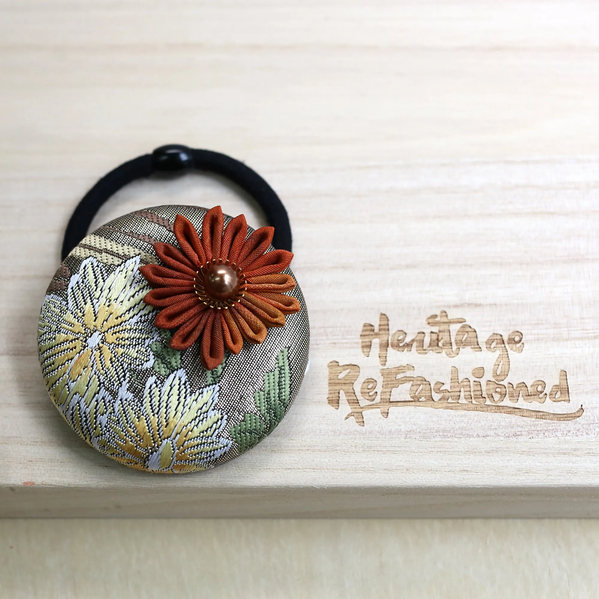 Kimono Silk Flower Hair Tie | Chrysanthemum