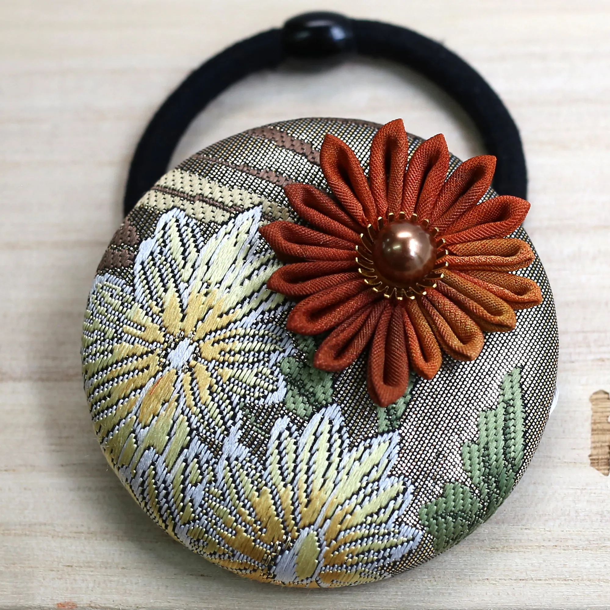 Kimono Silk Flower Hair Tie | Chrysanthemum