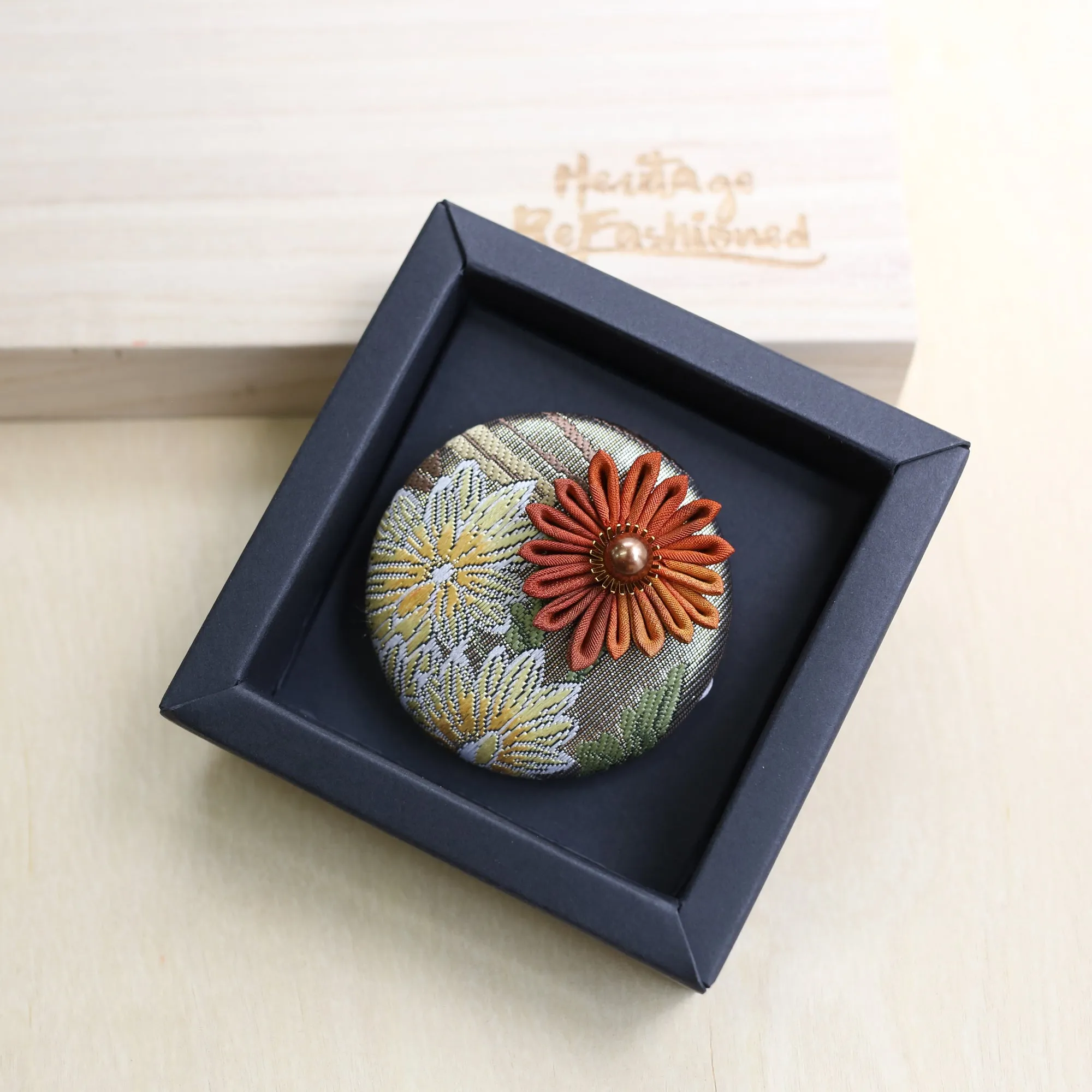 Kimono Silk Flower Hair Tie | Chrysanthemum