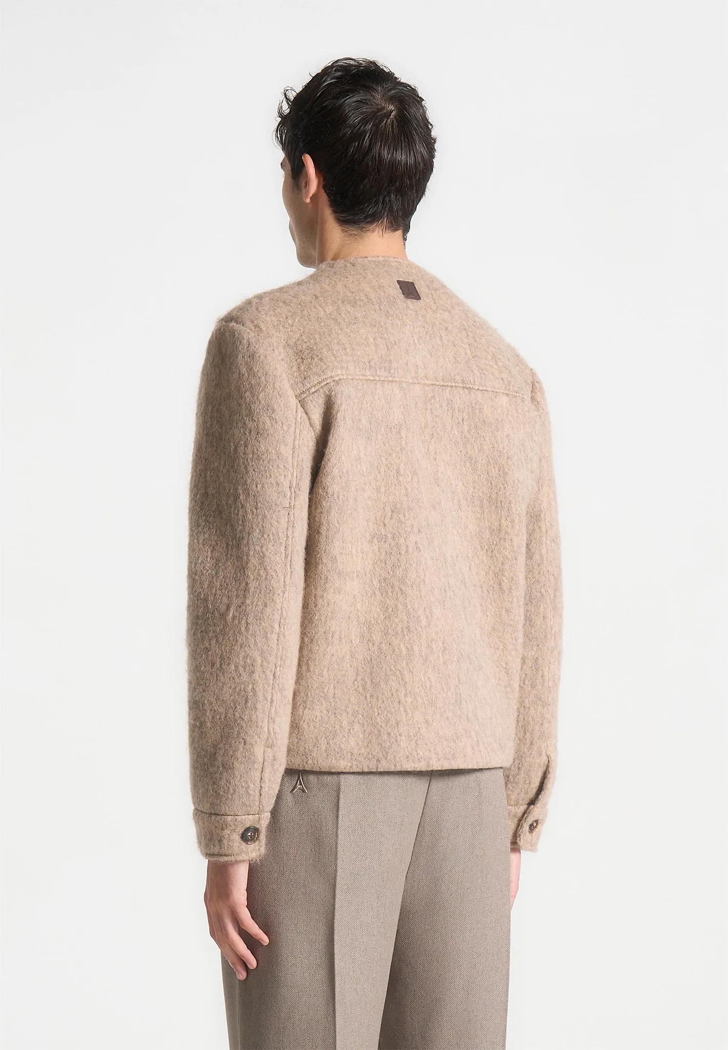 Kimono Wool-Blend Whisp Jacket - Taupe