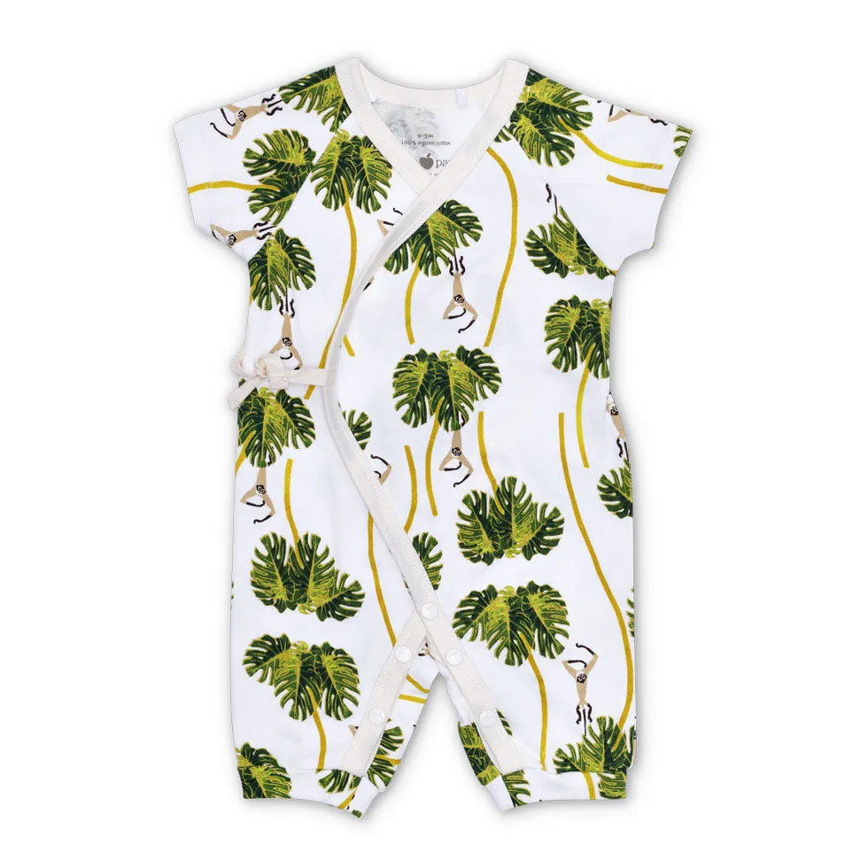 Lala Curio Kimono - Dancing Palms White