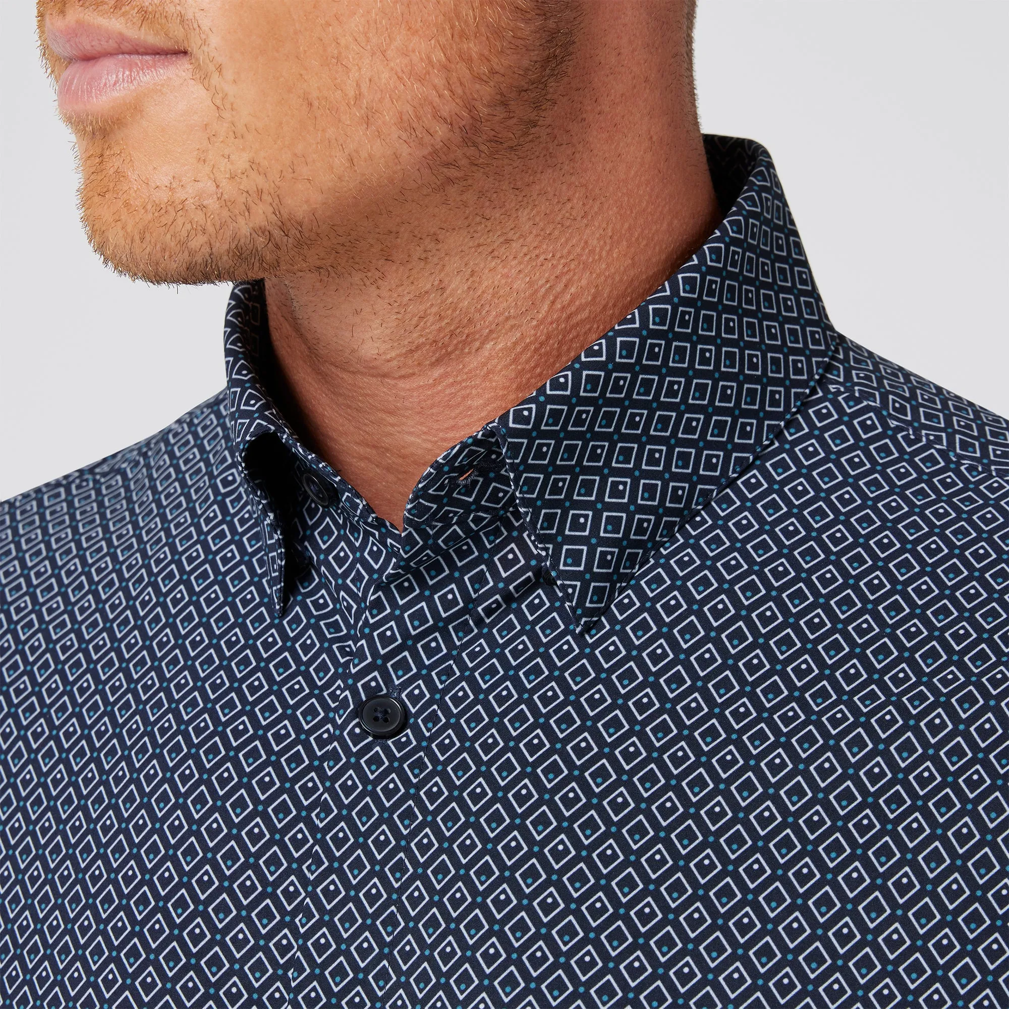 Leeward Dress Shirt - Navy Diamond