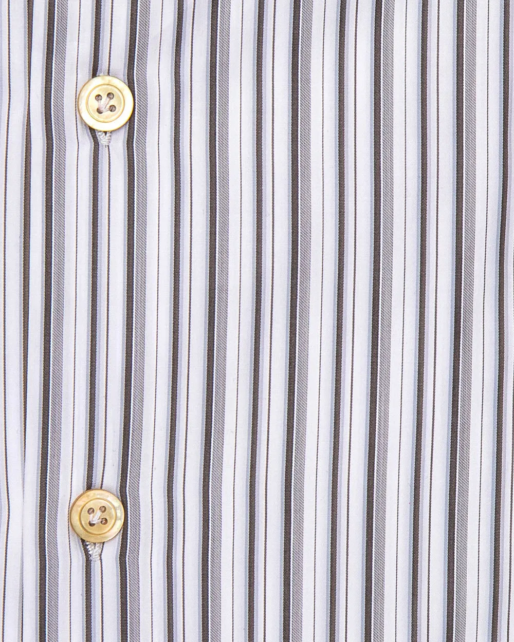 Light Blue and Chocolate Multi Stripe Dress Shirt