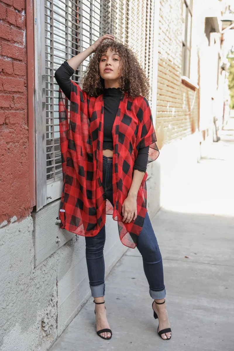 Lightweight Buffalo Check Kimono