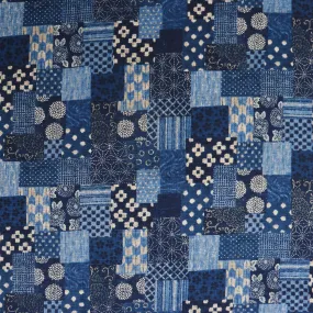 Linen Feel Cotton - Patchwork Indigo - Nara Homespun Sevenberry